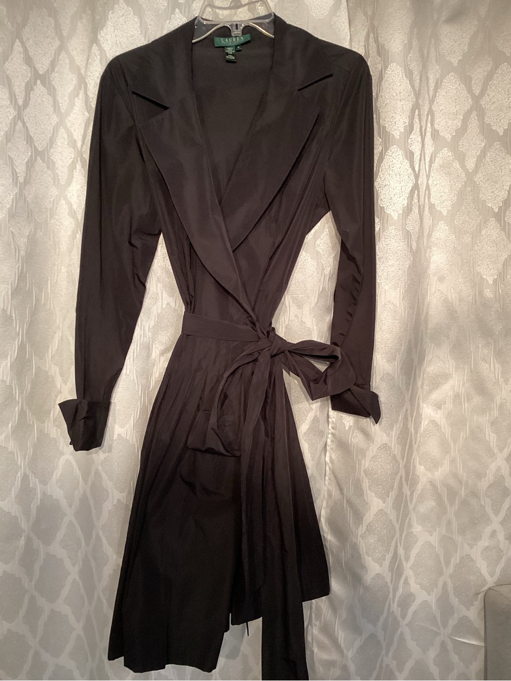 Ralph Lauren Black Long-Sleeve Wrap Dress